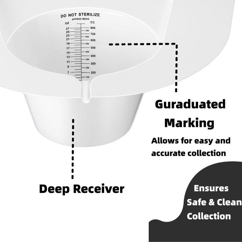 ANVWW قبعة جمع البول للمرحاض، مجموعة جمع عينات البول للنساء، قبعات المرحاض لجمع أكواب البول لجمع البول للنساء (عبوة 2) - Image 3